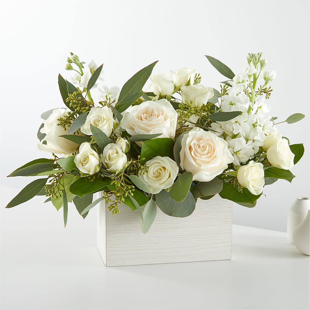 Fresh Linen Box Bouquet – Creative Florist, Cherry Valley MA