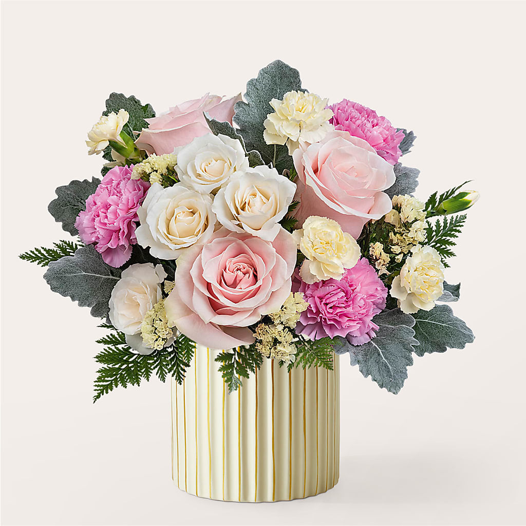 Blissful Moments Bouquet with Ivory Vase – Creative Florist, Cherry Valley MA