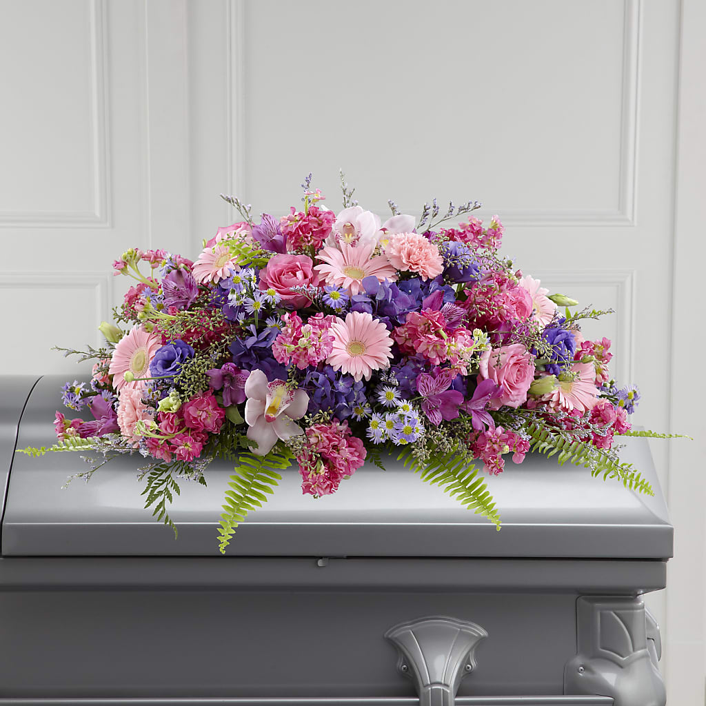 Glorious Garden Casket Spray – Creative Florist, Cherry Valley MA