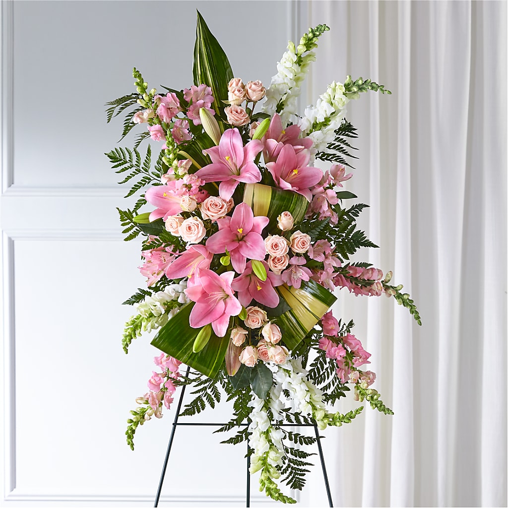 Elegant Embrace Standing Spray – Creative Florist, Cherry Valley MA