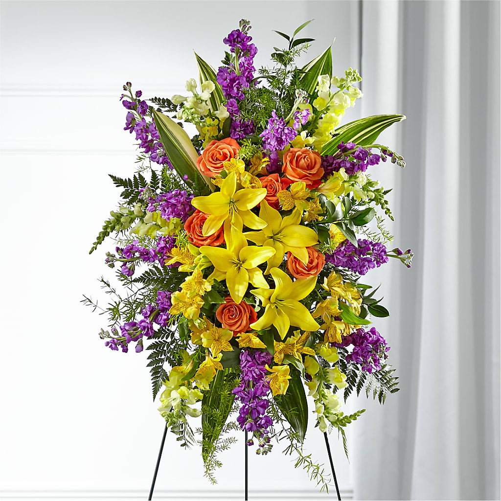 Thoughtful Prayers Standing Spray – Creative Florist, Cherry Valley MA