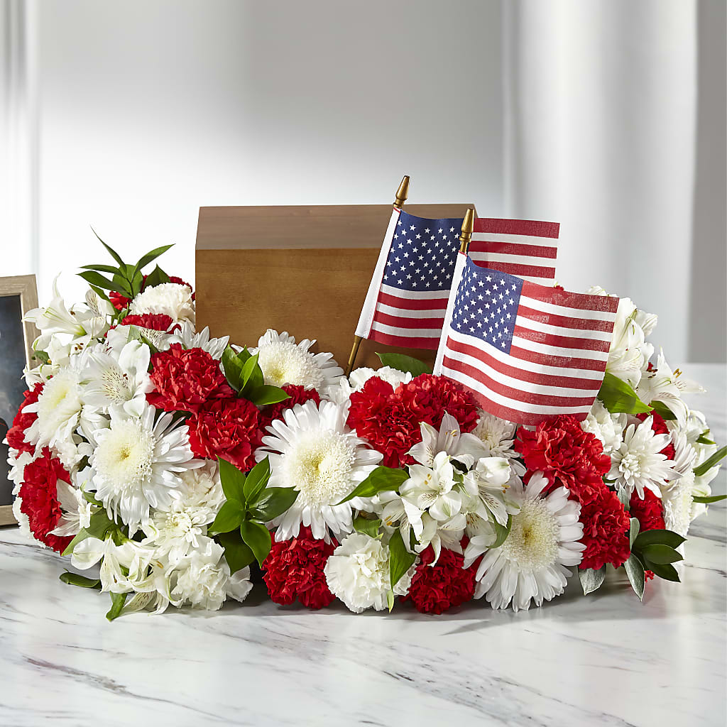 Spirit of Patriotism Cremation Adornment – Creative Florist, Cherry Valley MA