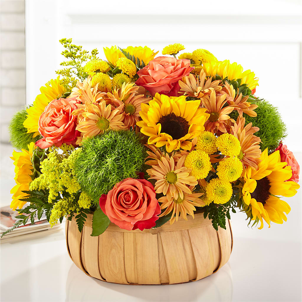 Harvest Sunflower Basket – Creative Florist, Cherry Valley MA