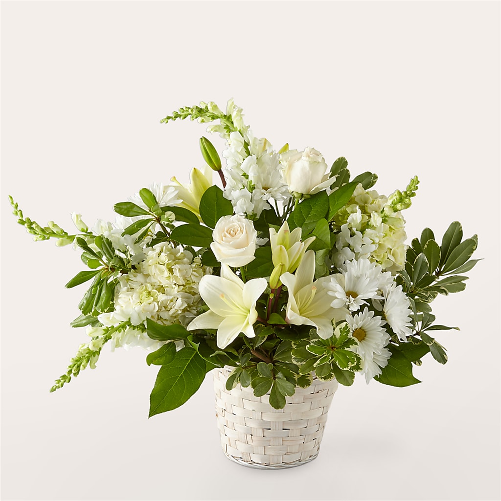 Ivory Elegance Floral Basket – Creative Florist, Cherry Valley MA