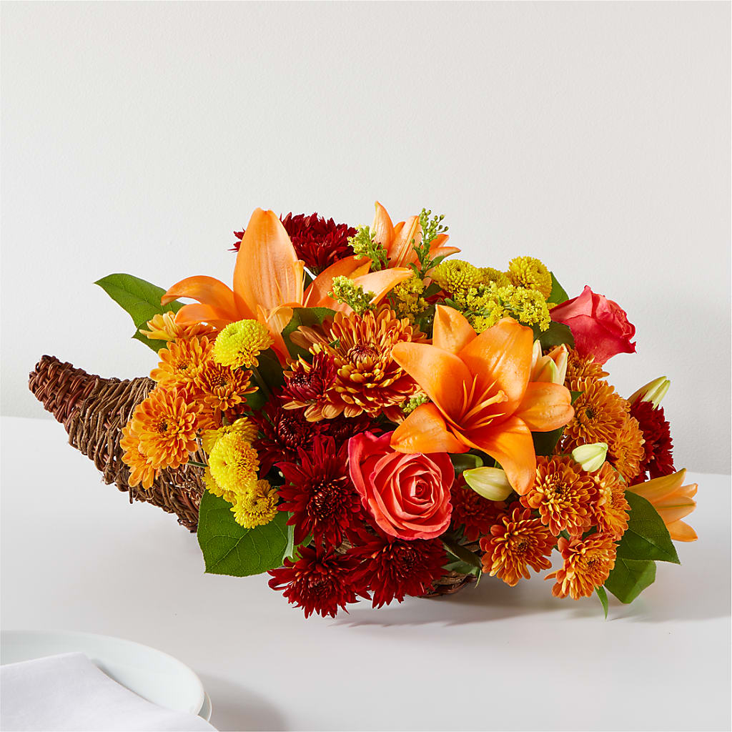 Bouquet of Blessings Cornucopia – Creative Florist, Cherry Valley MA