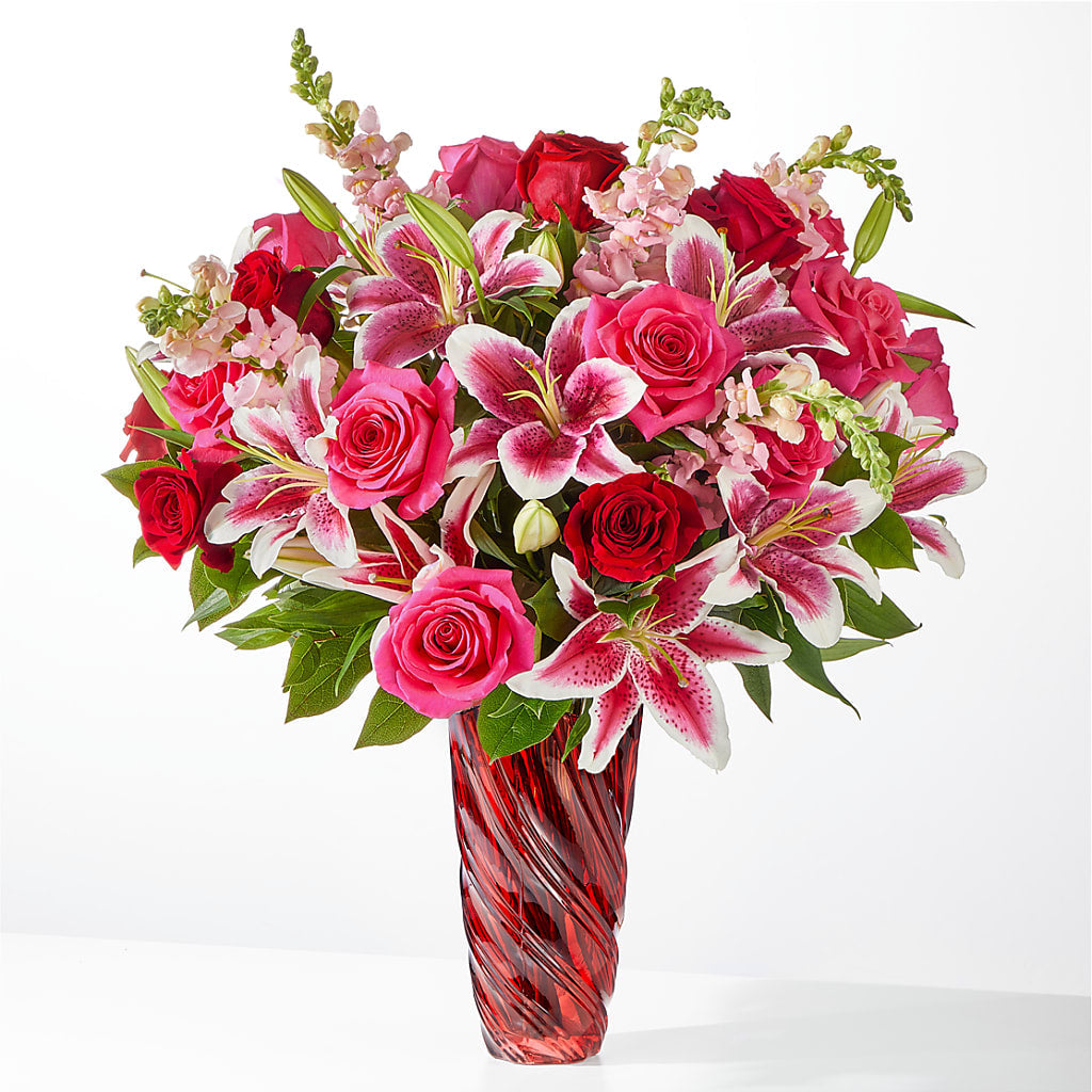 Always You Bouquet with Luxe Swirl Vase – Creative Florist, Cherry Valley MA