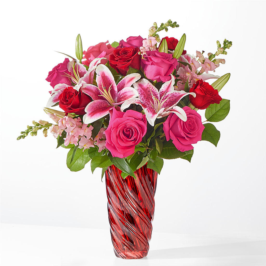 Always You Bouquet with Luxe Swirl Vase – Creative Florist, Cherry Valley MA