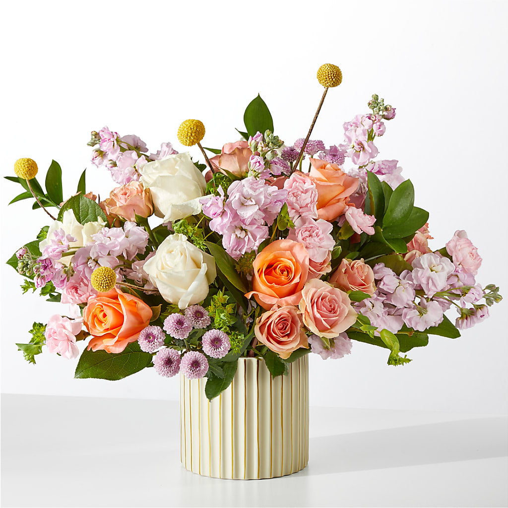 French Market Bouquet with Ivory Vase – Creative Florist, Cherry Valley MA