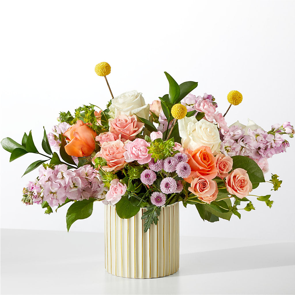 French Market Bouquet with Ivory Vase – Creative Florist, Cherry Valley MA