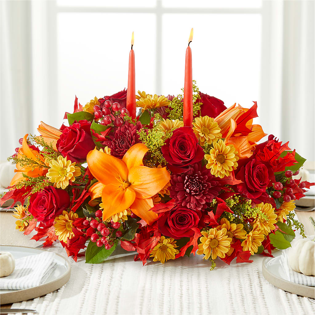 Autumn's Embrace Centerpiece – Creative Florist, Cherry Valley MA