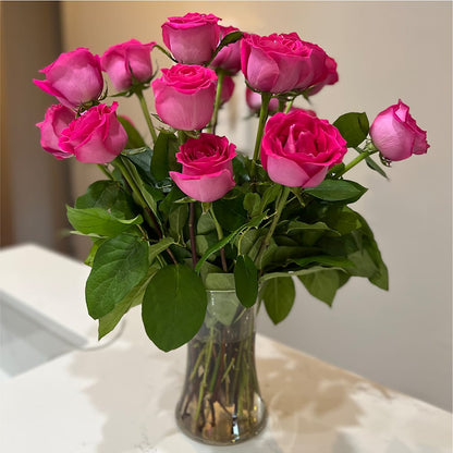 Long Stem Pink Rose Bouquet –  Creative Florist, Cherry Valley MA