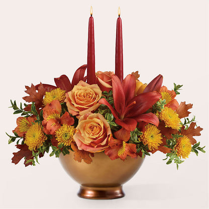 Harvest Table Centerpiece –  Creative Florist, Cherry Valley MA
