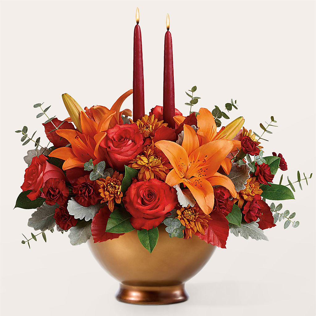 Fruits of Fall Centerpiece –  Creative Florist, Cherry Valley MA