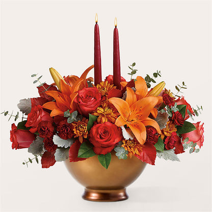 Fruits of Fall Centerpiece –  Creative Florist, Cherry Valley MA