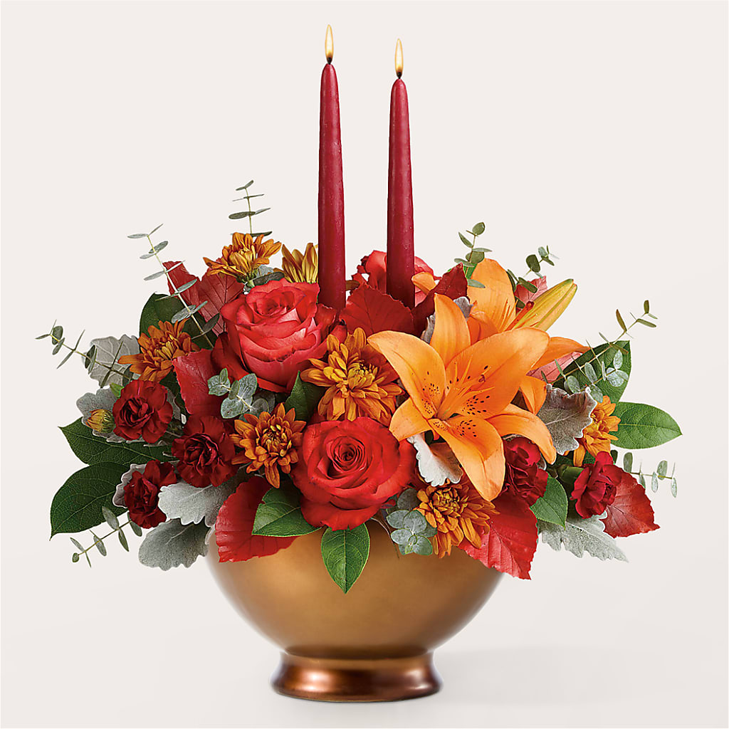 Fruits of Fall Centerpiece –  Creative Florist, Cherry Valley MA