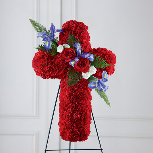 Faithful Hero Floral Cross –  Creative Florist, Cherry Valley MA