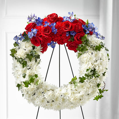 Patriotic Passion Wreath –  Creative Florist, Cherry Valley MA
