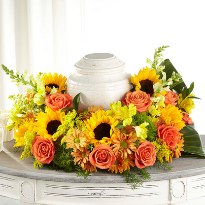 Faithful Sunflower Cremation Adornment –  Creative Florist, Cherry Valley MA