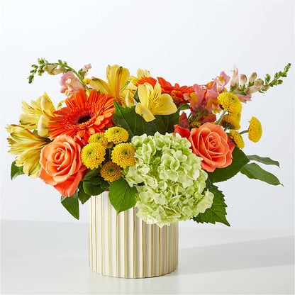 Autumn Sunshine Bouquet with Ivory Vase –  Creative Florist, Cherry Valley MA