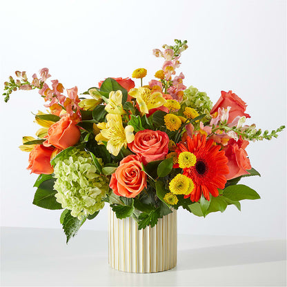 Autumn Sunshine Bouquet with Ivory Vase –  Creative Florist, Cherry Valley MA