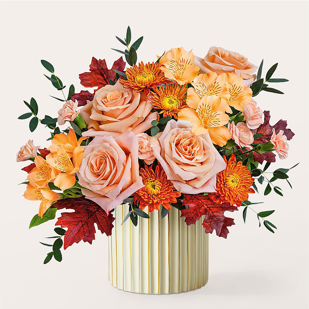 Spiced Latte Bouquet with Ivory Vase –  Creative Florist, Cherry Valley MA