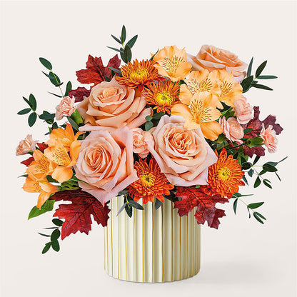 Spiced Latte Bouquet with Ivory Vase –  Creative Florist, Cherry Valley MA