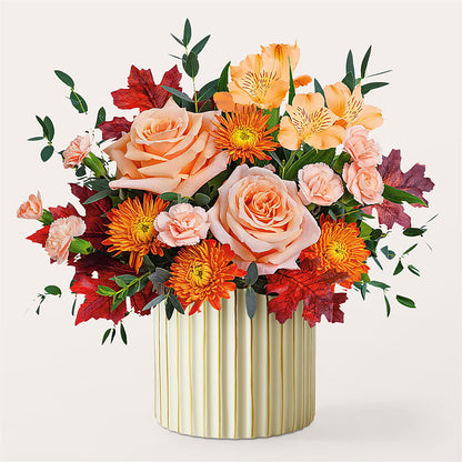 Spiced Latte Bouquet with Ivory Vase –  Creative Florist, Cherry Valley MA