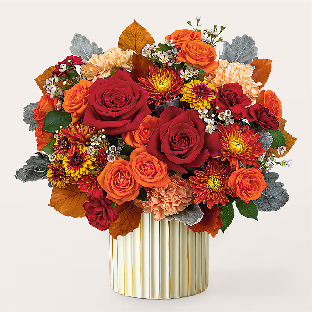 Merlot Bouquet with Ivory Vase –  Creative Florist, Cherry Valley MA