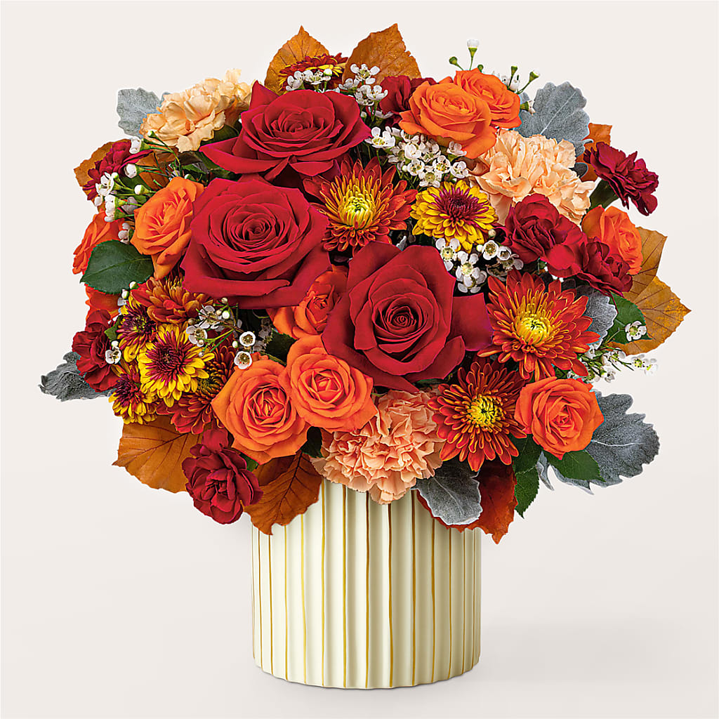 Merlot Bouquet with Ivory Vase –  Creative Florist, Cherry Valley MA
