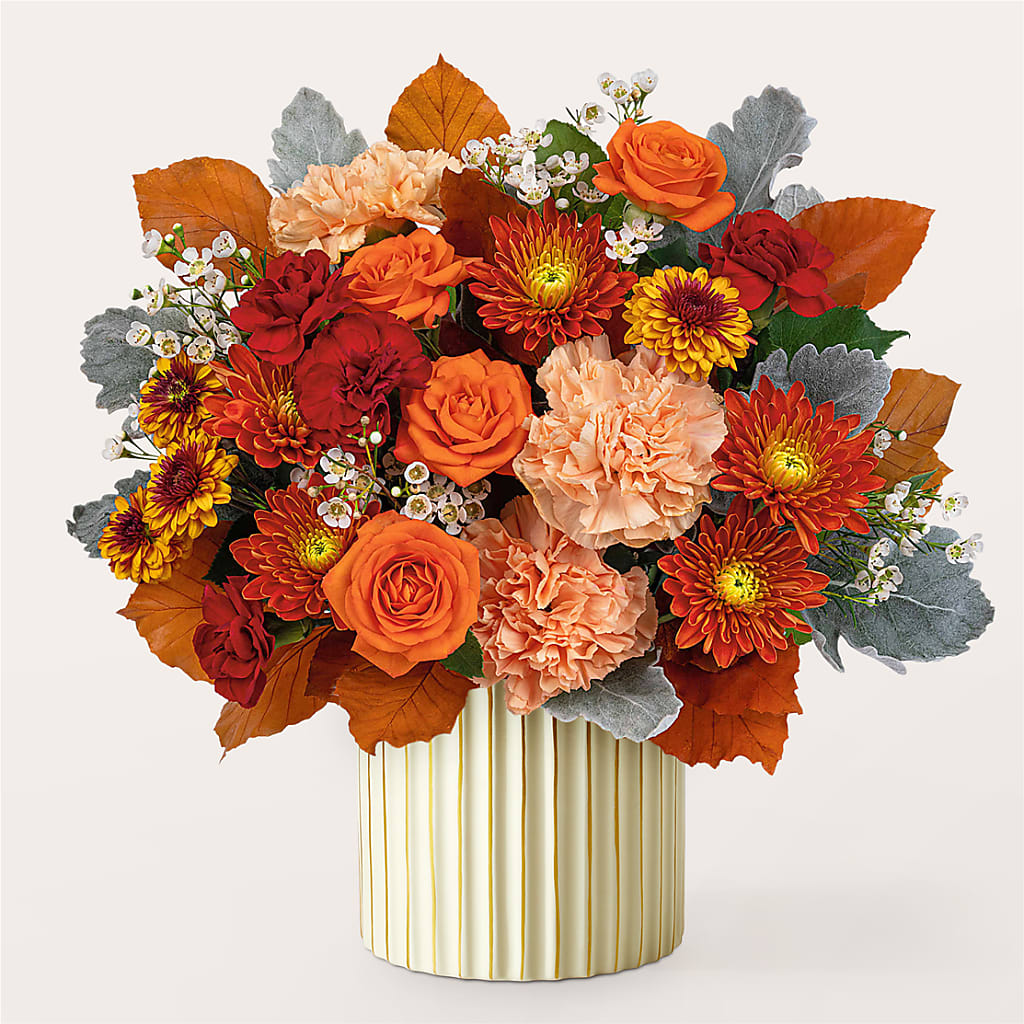 Merlot Bouquet with Ivory Vase –  Creative Florist, Cherry Valley MA