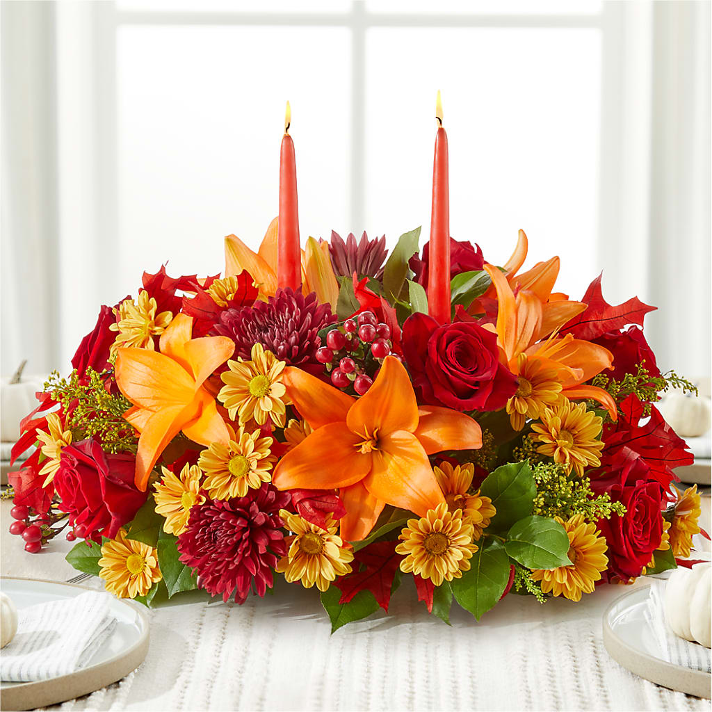 Autumn's Embrace Centerpiece –  Creative Florist, Cherry Valley MA