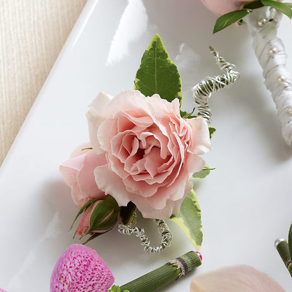 Pink Spray Rose Boutonniere –  Creative Florist, Cherry Valley MA